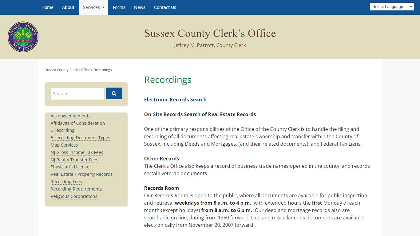 Recordings | Sussex County Clerk’s Office