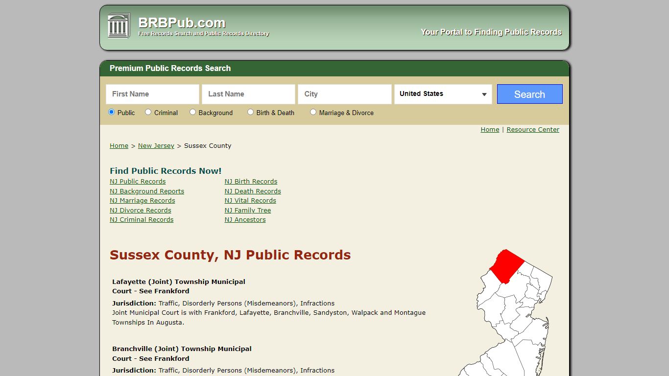 Sussex County Public Records | Search New Jersey Government Databases